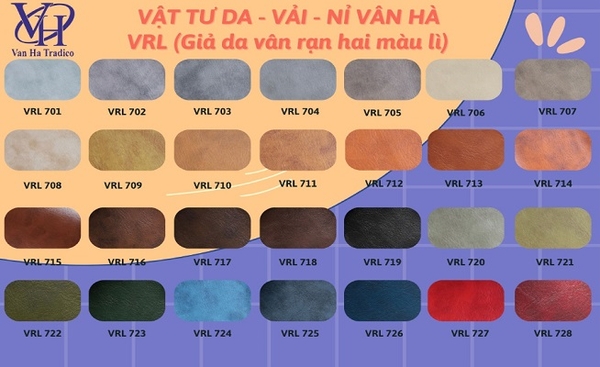 Da Sofa Vân Rạn Hai Màu Lì Mã VRL – Vật Tư Da Vải Nỉ Vân Hà