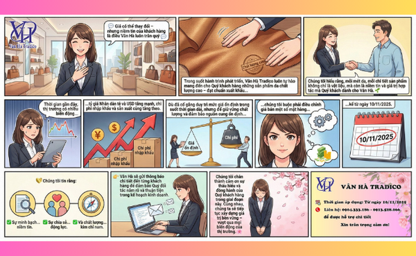 Thông báo lại đến quý khách hàng về việc điều chỉnh tăng giá một số mã hàng