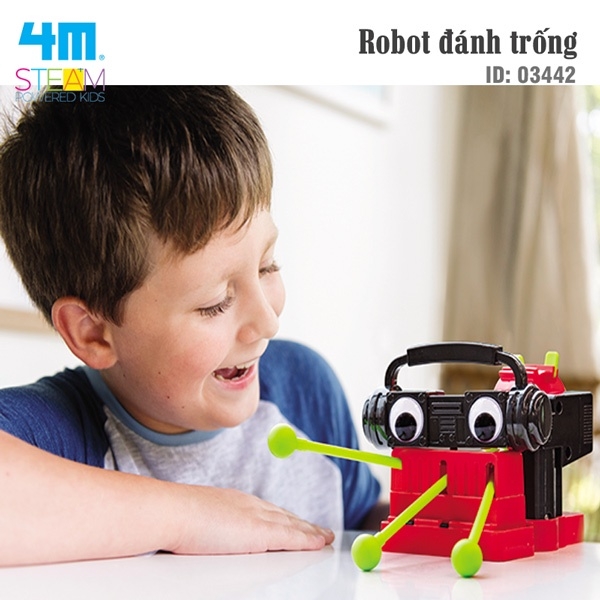 Đồ chơi (Giáo Dục STEM, Độ tuổi 5 ) Robot đánh trống - 4M (Đồ chơi Khoa học, Lắp ráp)