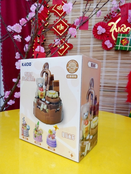 KAIDO-KD99029 Đồ chơi lắp ráp Gấu Teddy bánh Sô cô la
