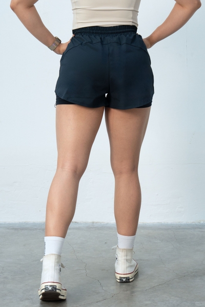 Quần Short Thể Thao 2 Lớp ANYWEAR - Xanh Đen