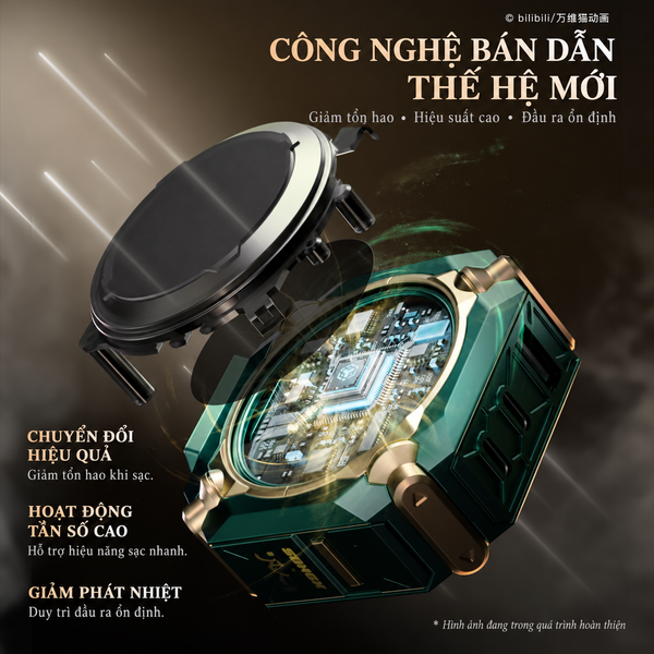 [ĐẶT TRƯỚC] Bộ sạc nhanh SONGX 65W Phàm Nhân Tu Tiên – 3 cổng, màn hình số, hộp quà