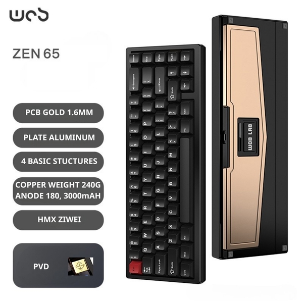 Bàn Phím Cơ WOB Zen65 Limited – PCB 1.6mm, Plate Aluminum, RGB, 3 Mode