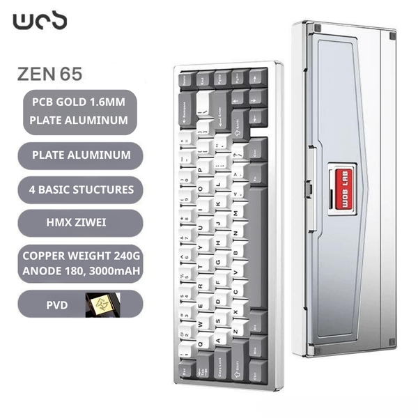 Bàn Phím Cơ WOB Zen65 Limited – PCB 1.6mm, Plate Aluminum, RGB, 3 Mode