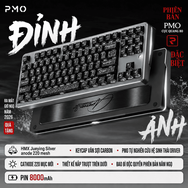 [CHÍNH HÃNG FULL VAT] Bàn phím cơ PMO Aurora 80 – Nhôm CNC, 3 Chế Độ, Gasket Mount, Hotswap, RGB Aurora