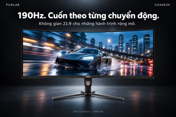 AOC CU34G3X 34 Inch 3K WQHD 190Hz VA Curved Gaming Monitor