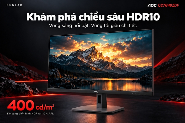 Màn hình AOC Q27G40ZDF 26.5 inch QD-OLED 2K 240Hz 0.03ms