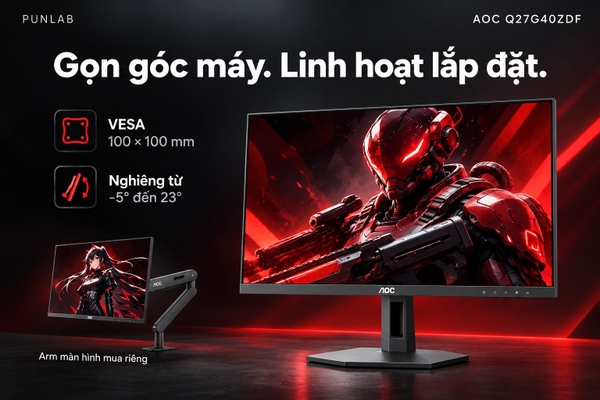 Màn hình AOC Q27G40ZDF 26.5 inch QD-OLED 2K 240Hz 0.03ms