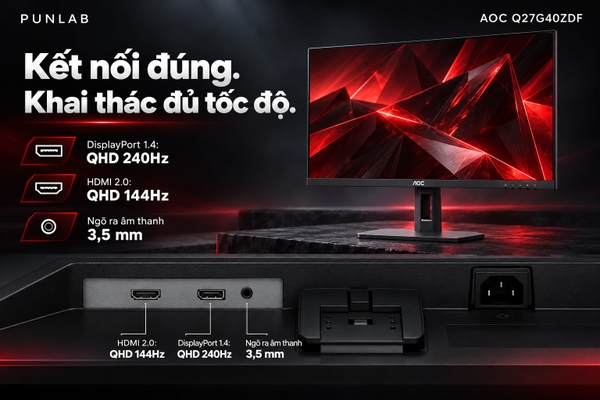 Màn hình AOC Q27G40ZDF 26.5 inch QD-OLED 2K 240Hz 0.03ms