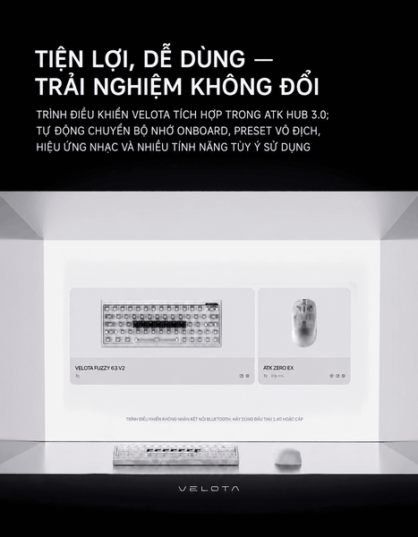 Bàn Phím Hall Effect ATK VELOTA FUZZY 63 V2 – Nhôm CNC, 8K, RT 0,001 mm