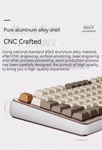 Bàn Phím Cơ Ajazz AC100 – Nhôm CNC 6063, Màn Hình LCD, 3 Mode Cao Cấp