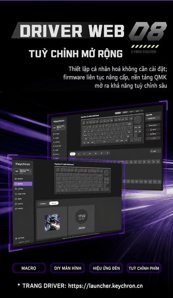 Keychron Z1 Max 3 Mode – Bàn Phím Cơ Nhôm CNC RGB, Màn Hình Thông Minh
