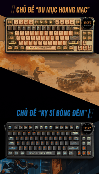 Keychron Z1 Max 3 Mode – Bàn Phím Cơ Nhôm CNC RGB, Màn Hình Thông Minh