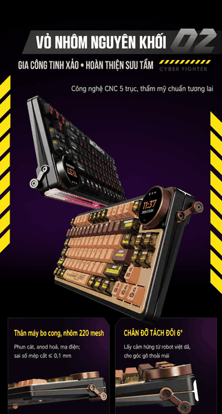Keychron Z1 Max 3 Mode – Bàn Phím Cơ Nhôm CNC RGB, Màn Hình Thông Minh