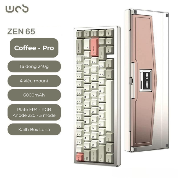 Bàn Phím Cơ WOB Zen65 Limited – PCB 1.6mm, Plate Aluminum, RGB, 3 Mode