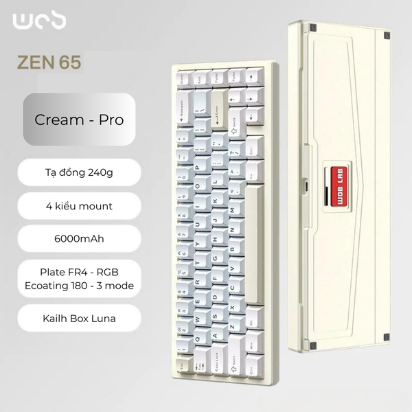 Bàn Phím Cơ WOB Zen65 Limited – PCB 1.6mm, Plate Aluminum, RGB, 3 Mode