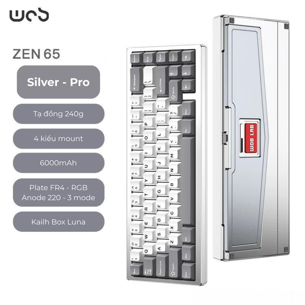 Bàn Phím Cơ WOB Zen65 Limited – PCB 1.6mm, Plate Aluminum, RGB, 3 Mode