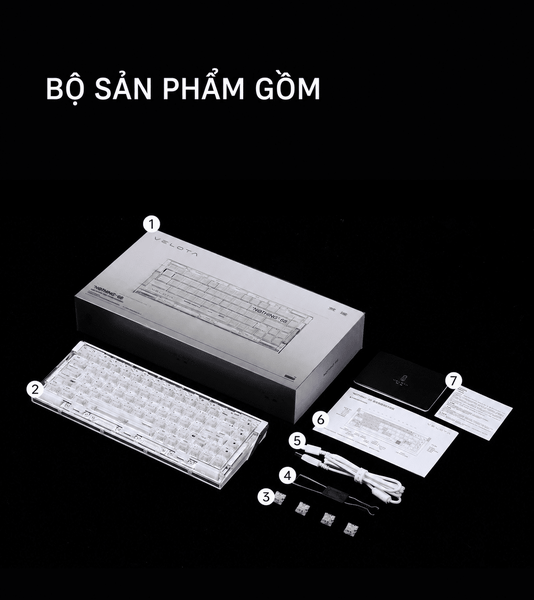 Bàn phím cơ từ tính VELOTA NOTHING 68 | Hall Effect 8KHz, Rapid Trigger 0.001mm