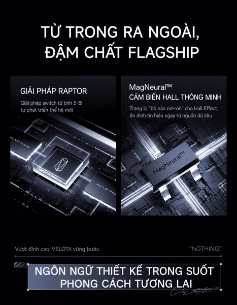Bàn phím cơ từ tính VELOTA NOTHING 68 | Hall Effect 8KHz, Rapid Trigger 0.001mm