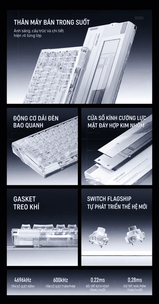 Bàn phím cơ từ tính VELOTA NOTHING 68 | Hall Effect 8KHz, Rapid Trigger 0.001mm