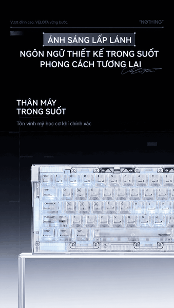 Bàn phím cơ từ tính VELOTA NOTHING 68 | Hall Effect 8KHz, Rapid Trigger 0.001mm