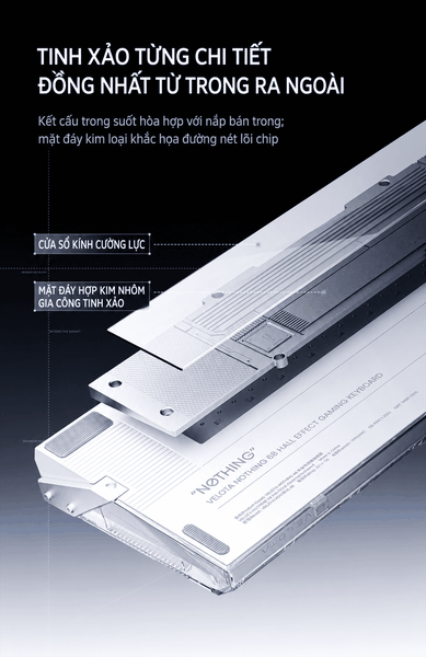 Bàn phím cơ từ tính VELOTA NOTHING 68 | Hall Effect 8KHz, Rapid Trigger 0.001mm