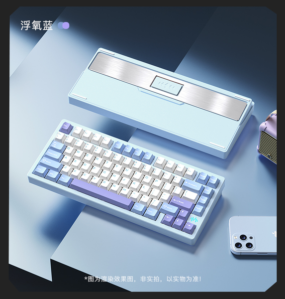 Bàn phím cơ PMO WAVE75 CHÍNH HÃNG QMK Aluminum Mechanical Keyboard – Layout 75%, Case nhôm, 3 mode kết nối