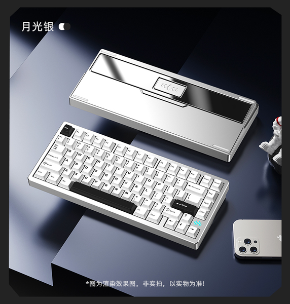 Bàn phím cơ PMO WAVE75 CHÍNH HÃNG QMK Aluminum Mechanical Keyboard – Layout 75%, Case nhôm, 3 mode kết nối