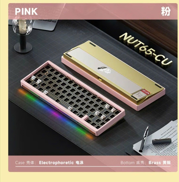 Bàn phím cơ Weikav NUT65 CU - Only KIT | Khung nhôm CNC, Bot Đồng CU cao cấp, 1.6mm