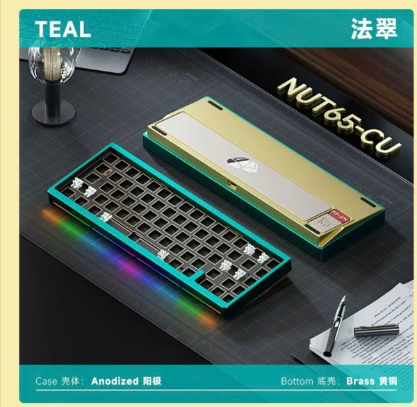 Bàn phím cơ Weikav NUT65 CU - Only KIT | Khung nhôm CNC, Bot Đồng CU cao cấp, 1.6mm