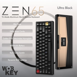 WOBKEY Zen 65 - Bàn Phím Cơ Quick Release, Tri-Mode, Mạch Xuôi