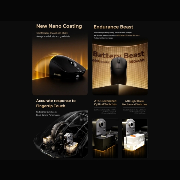 Chuột ATK A9 / A9 SE Starflash | Siêu Nhẹ 53g - PAW3395 - Chính Hãng