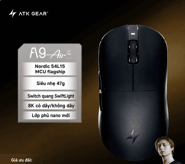 Chuột ATK A9 / A9 SE Starflash | Siêu Nhẹ 53g - PAW3395 - Chính Hãng