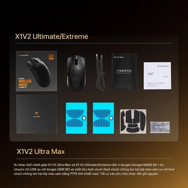Chuột Gaming ATK Blazing Sky X1 V2 Series - Polling Rate 8000Hz & MCU Nordic 54