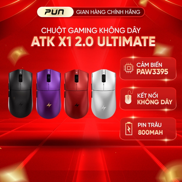Chuột Gaming ATK Blazing Sky X1 V2 Series - Polling Rate 8000Hz & MCU Nordic 54