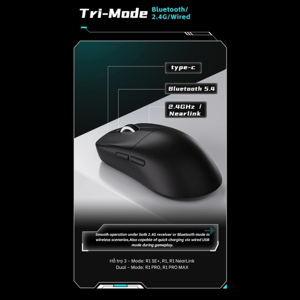 Chuột Gaming VXE R1 SE+ / R1 Pro / Pro Max | PAW3395 - 48g - Chính Hãng