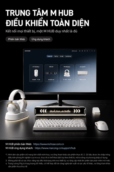 Chuột Gaming Không Dây MCHOSE K7 V2 Ultra+ | PAW3955 TI – Dual 8K – Dock Sạc RGB