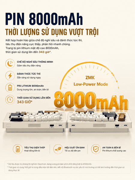 Keychron Z11 Ultra 8K - Bàn Phím Cơ Alice Tách Đôi CNC Nhôm Nguyên Khối | 3 Chế Độ Kết Nối | Wireless 8K Polling Rate