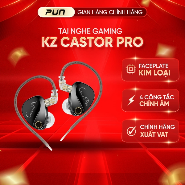 KZ Castor Pro - Tai nghe In-ear 2 Driver 10mm, Tùy chỉnh 16 kiểu âm thanh chuyên sâu