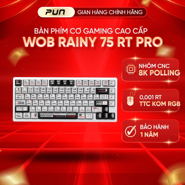 [CHÍNH HÃNG – FULL VAT] Bàn phím từ Rainy75 RT Esport HE | Nhôm CNC | Dual 8K | TTC Magneto RGB | Rapid Trigger 0,01mm