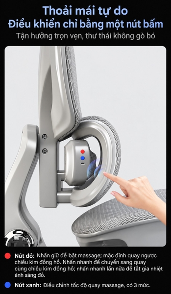 Ghế công thái học SAIGU Titan A-MAX – Massage và chườm ấm, tay vịn 10D