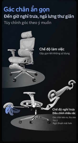 Ghế công thái học SAIGU Titan A-MAX – Massage và chườm ấm, tay vịn 10D