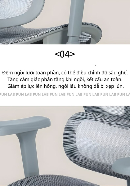 Ghế Công Thái Học SG-Aries 2000 - Khung Nhôm, Piston Class 4