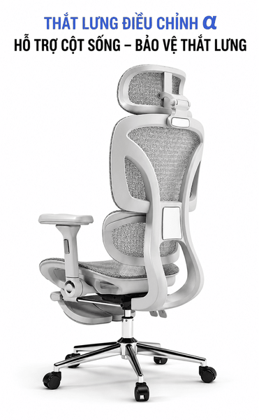 Ghế Công Thái Học SG-026 Cao Cấp – Tựa Lưng Thông Minh, Tay Vịn Đa Hướng, Ngả 135°