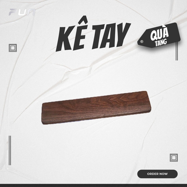 Kê tay gỗ Óc Chó AlphaWork cao cấp cho bàn phím cơ