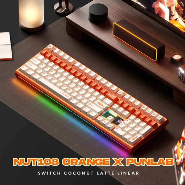 Bàn Phím Cơ Fullsize WEIKA NUT108 | Nhôm CNC Mesh 220 | Ball Catch | Pin 10.000mAh | LED RGB Mạch Xuôi