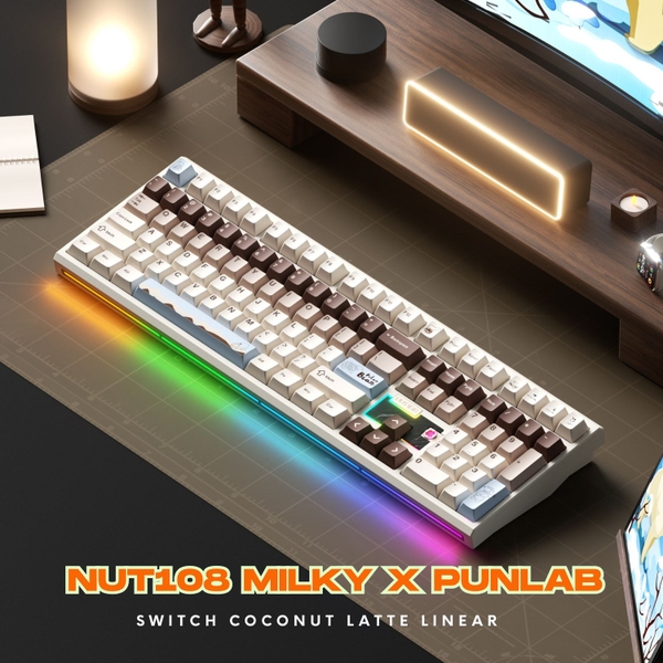 Bàn Phím Cơ Fullsize WEIKA NUT108 | Nhôm CNC Mesh 220 | Ball Catch | Pin 10.000mAh | LED RGB Mạch Xuôi