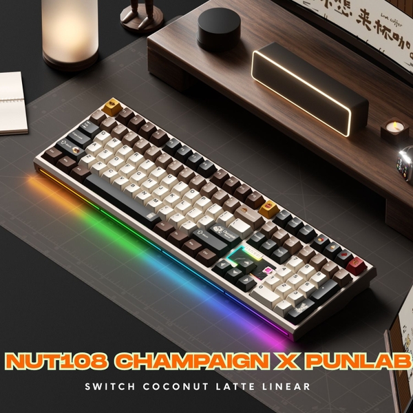 Bàn Phím Cơ Fullsize WEIKA NUT108 | Nhôm CNC Mesh 220 | Ball Catch | Pin 10.000mAh | LED RGB Mạch Xuôi