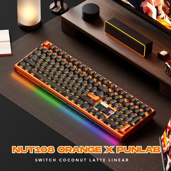 Bàn Phím Cơ Fullsize WEIKA NUT108 | Nhôm CNC Mesh 220 | Ball Catch | Pin 10.000mAh | LED RGB Mạch Xuôi