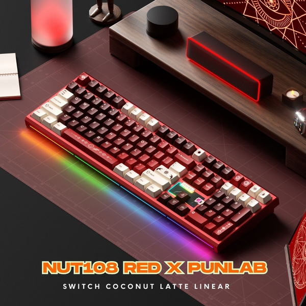 Bàn Phím Cơ Fullsize WEIKA NUT108 | Nhôm CNC Mesh 220 | Ball Catch | Pin 10.000mAh | LED RGB Mạch Xuôi